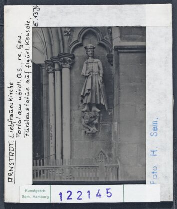 Vorschaubild Arnstadt: Liebfrauenkirche, Portal am nördl. Querhaus, rechtes Gewände, Fürstenstatue Diasammlung